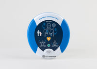 A blue and gray HeartSine 350P AED